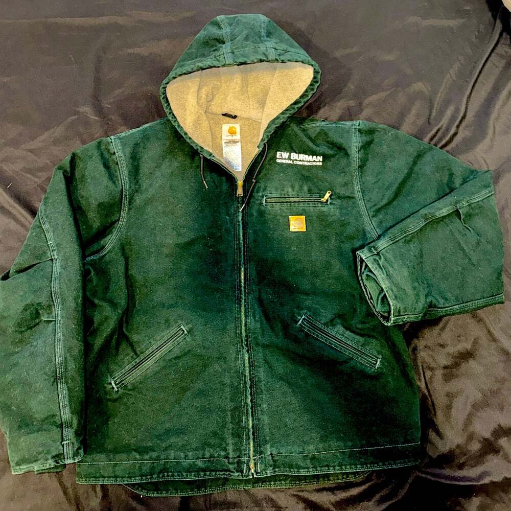 Vintage Carhartt Sandstone Sierra J141 SPC Spruce Green Sherpa-Lined Jacket Size
